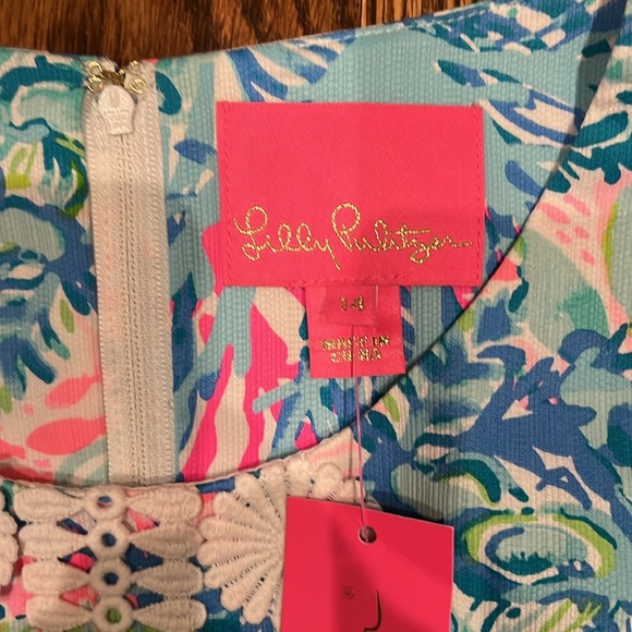 Lilly Pulitzer Railee Shift dress in print Multi Fished My Wish size 14 NWT - Picture 5 of 11